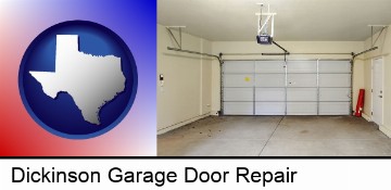 a garage door interior, showing an electric garage door opener in Dickinson, TX