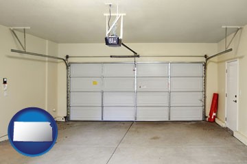 a garage door interior, showing an electric garage door opener - with Kansas icon