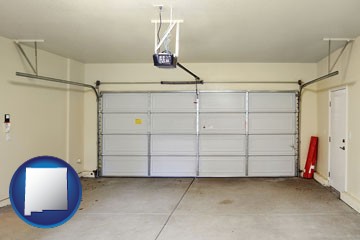 a garage door interior, showing an electric garage door opener - with New Mexico icon