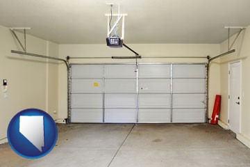 a garage door interior, showing an electric garage door opener - with Nevada icon