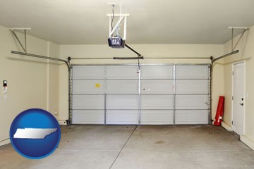 a garage door interior, showing an electric garage door opener - with Tennessee icon