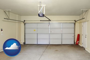 a garage door interior, showing an electric garage door opener - with Virginia icon