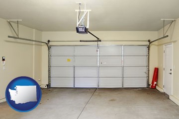 a garage door interior, showing an electric garage door opener - with Washington icon
